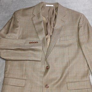 46L LAUREN RALPH LAUREN 46L Silk Wool Blazer Glen Plaid Coastal-Social Luxe 46 L